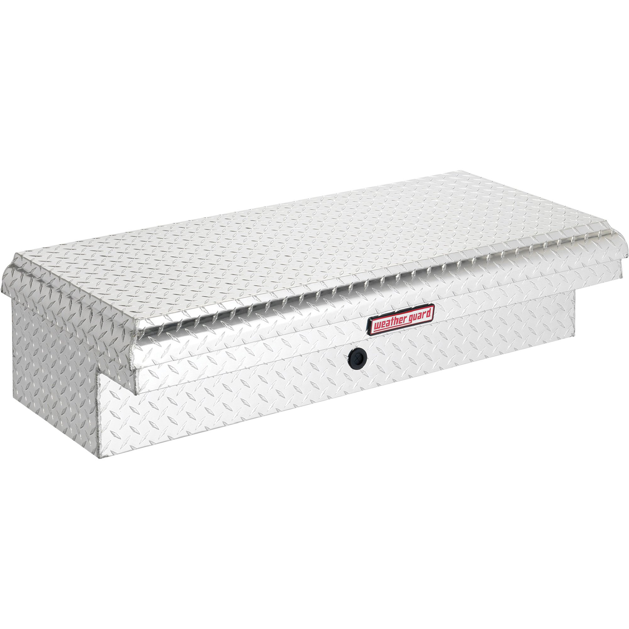 Weather Guard Low Profile Side-Mount Truck Tool Box — Aluminum, Diamond Plate, Driver's Side, Rotary Latch, 44.25in. x 19.25in. x 11.75in., Model# 180-0-01